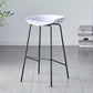 Modern Bar Stool Armless Plastic Indoor Barstool with Footrest Steel Base White 1 Piece Bar Stool(30"H) Clearhalo 'Bar Furniture' 'Bar Stools' 'bar_stools' 'furn' 'furn_bar_stools' 'furniture_bar_stools' 'Kitchen & Dining Furniture' 'kitchen&dining_furn' 'kitchen' 'kitchen_furn' Furniture' 4184044