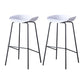 Modern Bar Stool Armless Plastic Indoor Barstool with Footrest Steel Base White 2 Piece Set Bar Stool(30"H) Clearhalo 'Bar Furniture' 'Bar Stools' 'bar_stools' 'furn' 'furn_bar_stools' 'furniture_bar_stools' 'Kitchen & Dining Furniture' 'kitchen&dining_furn' 'kitchen' 'kitchen_furn' Furniture' 4184046