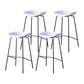 Modern Bar Stool Armless Plastic Indoor Barstool with Footrest Steel Base White 4 Piece Set Bar Stool(30"H) Clearhalo 'Bar Furniture' 'Bar Stools' 'bar_stools' 'furn' 'furn_bar_stools' 'furniture_bar_stools' 'Kitchen & Dining Furniture' 'kitchen&dining_furn' 'kitchen' 'kitchen_furn' Furniture' 4184048