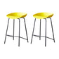Modern Bar Stool Armless Plastic Indoor Barstool with Footrest Steel Base Yellow 2 Piece Set Counter Stool(26"H) Clearhalo 'Bar Furniture' 'Bar Stools' 'bar_stools' 'furn' 'furn_bar_stools' 'furniture_bar_stools' 'Kitchen & Dining Furniture' 'kitchen&dining_furn' 'kitchen' 'kitchen_furn' Furniture' 4184051