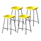 Modern Bar Stool Armless Plastic Indoor Barstool with Footrest Steel Base Yellow 4 Piece Set Counter Stool(26"H) Clearhalo 'Bar Furniture' 'Bar Stools' 'bar_stools' 'furn' 'furn_bar_stools' 'furniture_bar_stools' 'Kitchen & Dining Furniture' 'kitchen&dining_furn' 'kitchen' 'kitchen_furn' Furniture' 4184053