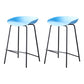 Modern Bar Stool Armless Plastic Indoor Barstool with Footrest Steel Base Blue 2 Piece Set Counter Stool(26"H) Clearhalo 'Bar Furniture' 'Bar Stools' 'bar_stools' 'furn' 'furn_bar_stools' 'furniture_bar_stools' 'Kitchen & Dining Furniture' 'kitchen&dining_furn' 'kitchen' 'kitchen_furn' Furniture' 4184061