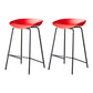 Modern Bar Stool Armless Plastic Indoor Barstool with Footrest Steel Base Red 2 Piece Set Counter Stool(26"H) Clearhalo 'Bar Furniture' 'Bar Stools' 'bar_stools' 'furn' 'furn_bar_stools' 'furniture_bar_stools' 'Kitchen & Dining Furniture' 'kitchen&dining_furn' 'kitchen' 'kitchen_furn' Furniture' 4184064