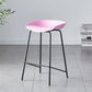 Modern Bar Stool Armless Plastic Indoor Barstool with Footrest Steel Base Pink 1 Piece Counter Stool(26"H) Clearhalo 'Bar Furniture' 'Bar Stools' 'bar_stools' 'furn' 'furn_bar_stools' 'furniture_bar_stools' 'Kitchen & Dining Furniture' 'kitchen&dining_furn' 'kitchen' 'kitchen_furn' Furniture' 4184069
