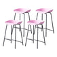 Modern Bar Stool Armless Plastic Indoor Barstool with Footrest Steel Base Pink 4 Piece Set Counter Stool(26"H) Clearhalo 'Bar Furniture' 'Bar Stools' 'bar_stools' 'furn' 'furn_bar_stools' 'furniture_bar_stools' 'Kitchen & Dining Furniture' 'kitchen&dining_furn' 'kitchen' 'kitchen_furn' Furniture' 4184071