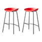 Modern Bar Stool Armless Plastic Indoor Barstool with Footrest Steel Base Red 2 Piece Set Bar Stool(30"H) Clearhalo 'Bar Furniture' 'Bar Stools' 'bar_stools' 'furn' 'furn_bar_stools' 'furniture_bar_stools' 'Kitchen & Dining Furniture' 'kitchen&dining_furn' 'kitchen' 'kitchen_furn' Furniture' 4184073