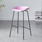 Modern Bar Stool Armless Plastic Indoor Barstool with Footrest Steel Base Pink 1 Piece Bar Stool(30"H) Clearhalo 'Bar Furniture' 'Bar Stools' 'bar_stools' 'furn' 'furn_bar_stools' 'furniture_bar_stools' 'Kitchen & Dining Furniture' 'kitchen&dining_furn' 'kitchen' 'kitchen_furn' Furniture' 4184075