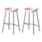 Modern Bar Stool Armless Plastic Indoor Barstool with Footrest Steel Base Pink 2 Piece Set Bar Stool(30"H) Clearhalo 'Bar Furniture' 'Bar Stools' 'bar_stools' 'furn' 'furn_bar_stools' 'furniture_bar_stools' 'Kitchen & Dining Furniture' 'kitchen&dining_furn' 'kitchen' 'kitchen_furn' Furniture' 4184076