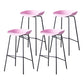 Modern Bar Stool Armless Plastic Indoor Barstool with Footrest Steel Base Pink 4 Piece Set Bar Stool(30"H) Clearhalo 'Bar Furniture' 'Bar Stools' 'bar_stools' 'furn' 'furn_bar_stools' 'furniture_bar_stools' 'Kitchen & Dining Furniture' 'kitchen&dining_furn' 'kitchen' 'kitchen_furn' Furniture' 4184077