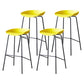 Modern Bar Stool Armless Plastic Indoor Barstool with Footrest Steel Base Yellow 4 Piece Set Bar Stool(30"H) Clearhalo 'Bar Furniture' 'Bar Stools' 'bar_stools' 'furn' 'furn_bar_stools' 'furniture_bar_stools' 'Kitchen & Dining Furniture' 'kitchen&dining_furn' 'kitchen' 'kitchen_furn' Furniture' 4184083