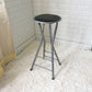 Modern Folding Armless Counter Stool Steel Living Room Bar Stool with Footrest Black-Silver 1 Piece Clearhalo 'Bar Furniture' 'Bar Stools' 'bar_stools' 'furn' 'furn_bar_stools' 'furniture_bar_stools' 'Kitchen & Dining Furniture' 'kitchen&dining_furn' 'kitchen' 'kitchen_furn' Furniture' 4184087