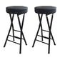 Modern Folding Armless Counter Stool Steel Living Room Bar Stool with Footrest Black 2 Piece Set Counter Stool (24"H) Clearhalo 'Bar Furniture' 'Bar Stools' 'bar_stools' 'furn' 'furn_bar_stools' 'furniture_bar_stools' 'Kitchen & Dining Furniture' 'kitchen&dining_furn' 'kitchen' 'kitchen_furn' Furniture' 4184094