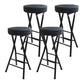 Modern Folding Armless Counter Stool Steel Living Room Bar Stool with Footrest Black 4 Piece Set Counter Stool (24"H) Clearhalo 'Bar Furniture' 'Bar Stools' 'bar_stools' 'furn' 'furn_bar_stools' 'furniture_bar_stools' 'Kitchen & Dining Furniture' 'kitchen&dining_furn' 'kitchen' 'kitchen_furn' Furniture' 4184096