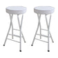 Modern Folding Armless Counter Stool Steel Living Room Bar Stool with Footrest White 2 Piece Set Counter Stool (24"H) Clearhalo 'Bar Furniture' 'Bar Stools' 'bar_stools' 'furn' 'furn_bar_stools' 'furniture_bar_stools' 'Kitchen & Dining Furniture' 'kitchen&dining_furn' 'kitchen' 'kitchen_furn' Furniture' 4184100