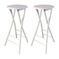Modern Folding Armless Counter Stool Steel Living Room Bar Stool with Footrest White 2 Piece Set Bar Stool (28" H) Clearhalo 'Bar Furniture' 'Bar Stools' 'bar_stools' 'furn' 'furn_bar_stools' 'furniture_bar_stools' 'Kitchen & Dining Furniture' 'kitchen&dining_furn' 'kitchen' 'kitchen_furn' Furniture' 4184105