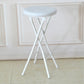 Modern Folding Armless Counter Stool Steel Living Room Bar Stool with Footrest White 1 Piece Short Stool(20"H) Clearhalo 'Bar Furniture' 'Bar Stools' 'bar_stools' 'furn' 'furn_bar_stools' 'furniture_bar_stools' 'Kitchen & Dining Furniture' 'kitchen&dining_furn' 'kitchen' 'kitchen_furn' Furniture' 4184110