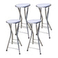 Modern Folding Armless Counter Stool Steel Living Room Bar Stool with Footrest White-Silver 4 Piece Set Clearhalo 'Bar Furniture' 'Bar Stools' 'bar_stools' 'furn' 'furn_bar_stools' 'furniture_bar_stools' 'Kitchen & Dining Furniture' 'kitchen&dining_furn' 'kitchen' 'kitchen_furn' Furniture' 4184118