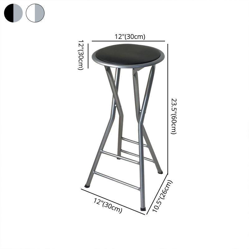 Modern Folding Armless Counter Stool Steel Living Room Bar Stool with Footrest Clearhalo 'Bar Furniture' 'Bar Stools' 'bar_stools' 'furn' 'furn_bar_stools' 'furniture_bar_stools' 'Kitchen & Dining Furniture' 'kitchen&dining_furn' 'kitchen' 'kitchen_furn' Furniture' 4184121