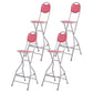 Modern Folding Armless Counter Stool Iron Cashier Bar Stool with Footrest Red With Back 4 Piece Set Clearhalo 'Bar Furniture' 'Bar Stools' 'bar_stools' 'furn' 'furn_bar_stools' 'furniture_bar_stools' 'Kitchen & Dining Furniture' 'kitchen&dining_furn' 'kitchen' 'kitchen_furn' Furniture' 4184125