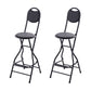 Modern Folding Armless Counter Stool Iron Cashier Bar Stool with Footrest Black With Back 2 Piece Set Clearhalo 'Bar Furniture' 'Bar Stools' 'bar_stools' 'furn' 'furn_bar_stools' 'furniture_bar_stools' 'Kitchen & Dining Furniture' 'kitchen&dining_furn' 'kitchen' 'kitchen_furn' Furniture' 4184127