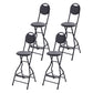 Modern Folding Armless Counter Stool Iron Cashier Bar Stool with Footrest Black With Back 4 Piece Set Clearhalo 'Bar Furniture' 'Bar Stools' 'bar_stools' 'furn' 'furn_bar_stools' 'furniture_bar_stools' 'Kitchen & Dining Furniture' 'kitchen&dining_furn' 'kitchen' 'kitchen_furn' Furniture' 4184130