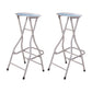 Modern Folding Armless Counter Stool Iron Cashier Bar Stool with Footrest Blue Backless 2 Piece Set Clearhalo 'Bar Furniture' 'Bar Stools' 'bar_stools' 'furn' 'furn_bar_stools' 'furniture_bar_stools' 'Kitchen & Dining Furniture' 'kitchen&dining_furn' 'kitchen' 'kitchen_furn' Furniture' 4184131