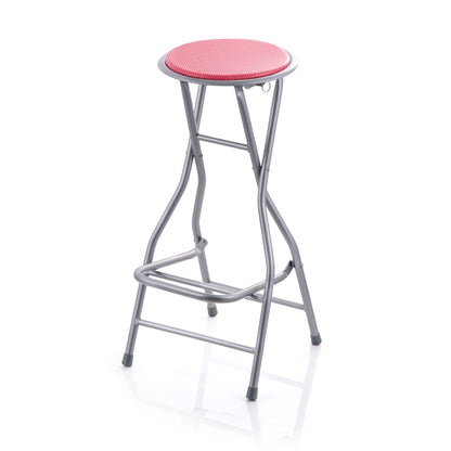 Modern Folding Armless Counter Stool Iron Cashier Bar Stool with Footrest Red Backless 1 Piece Clearhalo 'Bar Furniture' 'Bar Stools' 'bar_stools' 'furn' 'furn_bar_stools' 'furniture_bar_stools' 'Kitchen & Dining Furniture' 'kitchen&dining_furn' 'kitchen' 'kitchen_furn' Furniture' 4184132