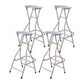 Modern Folding Armless Counter Stool Iron Cashier Bar Stool with Footrest Blue Backless 4 Piece Set Clearhalo 'Bar Furniture' 'Bar Stools' 'bar_stools' 'furn' 'furn_bar_stools' 'furniture_bar_stools' 'Kitchen & Dining Furniture' 'kitchen&dining_furn' 'kitchen' 'kitchen_furn' Furniture' 4184133