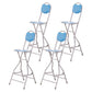 Modern Folding Armless Counter Stool Iron Cashier Bar Stool with Footrest Blue With Back 4 Piece Set Clearhalo 'Bar Furniture' 'Bar Stools' 'bar_stools' 'furn' 'furn_bar_stools' 'furniture_bar_stools' 'Kitchen & Dining Furniture' 'kitchen&dining_furn' 'kitchen' 'kitchen_furn' Furniture' 4184140