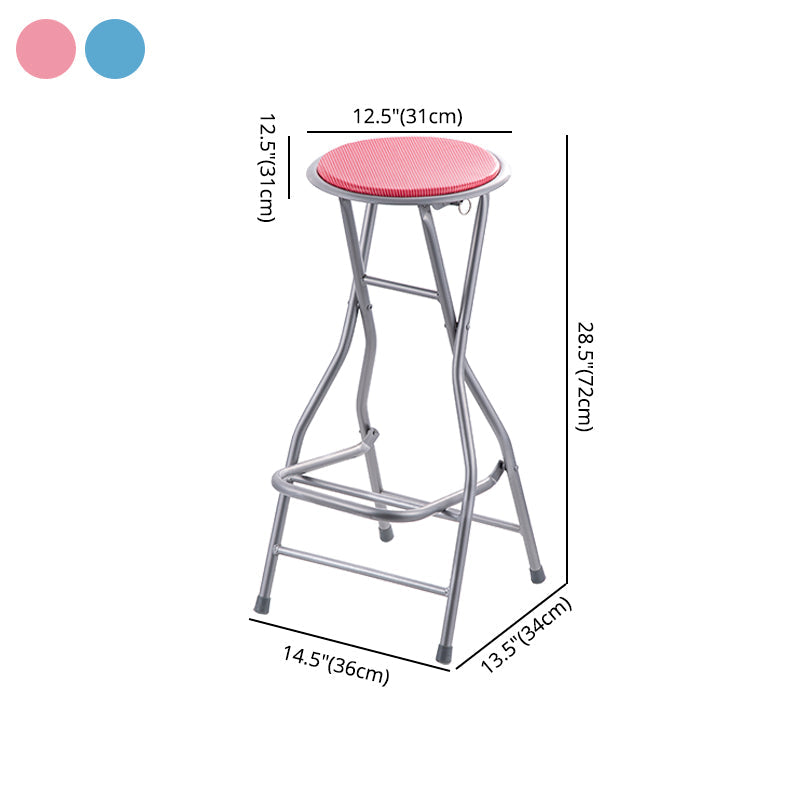 Modern Folding Armless Counter Stool Iron Cashier Bar Stool with Footrest Clearhalo 'Bar Furniture' 'Bar Stools' 'bar_stools' 'furn' 'furn_bar_stools' 'furniture_bar_stools' 'Kitchen & Dining Furniture' 'kitchen&dining_furn' 'kitchen' 'kitchen_furn' Furniture' 4184142