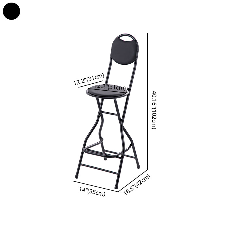 Modern Folding Armless Counter Stool Iron Cashier Bar Stool with Footrest Clearhalo 'Bar Furniture' 'Bar Stools' 'bar_stools' 'furn' 'furn_bar_stools' 'furniture_bar_stools' 'Kitchen & Dining Furniture' 'kitchen&dining_furn' 'kitchen' 'kitchen_furn' Furniture' 4184143