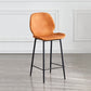 Coffee Shop Bar Stool Leather Armless Modern Distressed Counter Stools Orange 1 Piece Counter Stool(26"H) Clearhalo 'Bar Furniture' 'Bar Stools' 'bar_stools' 'furniture_bar_stools' 'Kitchen & Dining Furniture' 'kitchen&dining_furn' 'kitchen' 'kitchen_furn' Furniture' 4184195