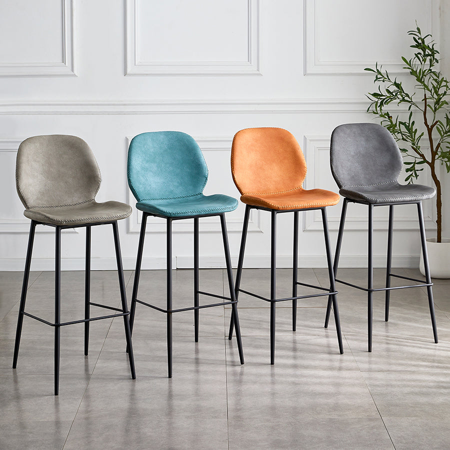 Coffee Shop Bar Stool Leather Armless Modern Distressed Counter Stools Clearhalo 'Bar Furniture' 'Bar Stools' 'bar_stools' 'furniture_bar_stools' 'Kitchen & Dining Furniture' 'kitchen&dining_furn' 'kitchen' 'kitchen_furn' Furniture' 4184196