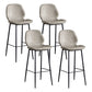 Coffee Shop Bar Stool Leather Armless Modern Distressed Counter Stools Gray Set of 4 Bar Stool(30"H) Clearhalo 'Bar Furniture' 'Bar Stools' 'bar_stools' 'furniture_bar_stools' 'Kitchen & Dining Furniture' 'kitchen&dining_furn' 'kitchen' 'kitchen_furn' Furniture' 4184211