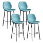 Coffee Shop Bar Stool Leather Armless Modern Distressed Counter Stools Blue Set of 4 Bar Stool(30"H) Clearhalo 'Bar Furniture' 'Bar Stools' 'bar_stools' 'furniture_bar_stools' 'Kitchen & Dining Furniture' 'kitchen&dining_furn' 'kitchen' 'kitchen_furn' Furniture' 4184217