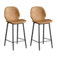Coffee Shop Bar Stool Leather Armless Modern Distressed Counter Stools Brown Set of 2 Counter Stool(26"H) Clearhalo 'Bar Furniture' 'Bar Stools' 'bar_stools' 'furniture_bar_stools' 'Kitchen & Dining Furniture' 'kitchen&dining_furn' 'kitchen' 'kitchen_furn' Furniture' 4184220