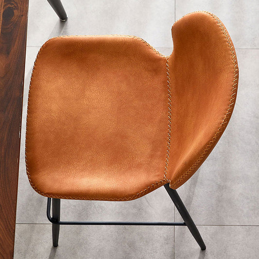 Coffee Shop Bar Stool Leather Armless Modern Distressed Counter Stools Clearhalo 'Bar Furniture' 'Bar Stools' 'bar_stools' 'furniture_bar_stools' 'Kitchen & Dining Furniture' 'kitchen&dining_furn' 'kitchen' 'kitchen_furn' Furniture' 4184221