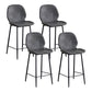 Coffee Shop Bar Stool Leather Armless Modern Distressed Counter Stools Black Set of 4 Counter Stool(26"H) Clearhalo 'Bar Furniture' 'Bar Stools' 'bar_stools' 'furniture_bar_stools' 'Kitchen & Dining Furniture' 'kitchen&dining_furn' 'kitchen' 'kitchen_furn' Furniture' 4184226