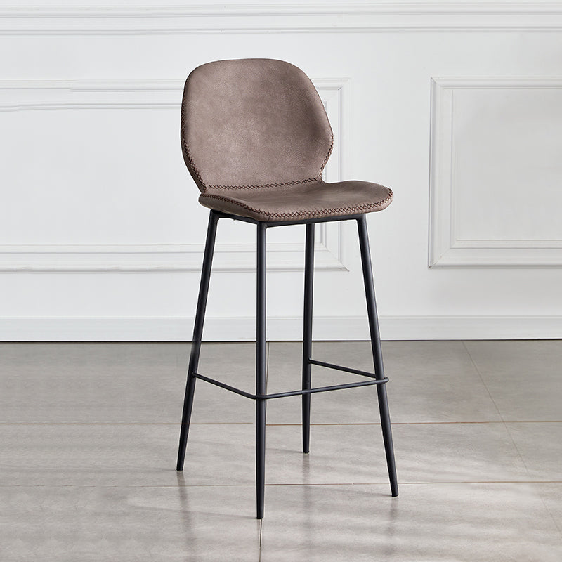 Coffee Shop Bar Stool Leather Armless Modern Distressed Counter Stools Violet 1 Piece Bar Stool(30"H) Clearhalo 'Bar Furniture' 'Bar Stools' 'bar_stools' 'furniture_bar_stools' 'Kitchen & Dining Furniture' 'kitchen&dining_furn' 'kitchen' 'kitchen_furn' Furniture' 4184227