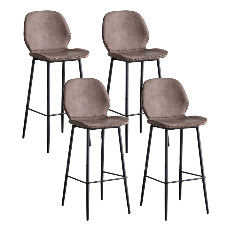 Coffee Shop Bar Stool Leather Armless Modern Distressed Counter Stools Violet Set of 4 Bar Stool(30"H) Clearhalo 'Bar Furniture' 'Bar Stools' 'bar_stools' 'furniture_bar_stools' 'Kitchen & Dining Furniture' 'kitchen&dining_furn' 'kitchen' 'kitchen_furn' Furniture' 4184229