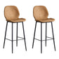 Coffee Shop Bar Stool Leather Armless Modern Distressed Counter Stools Brown Set of 2 Bar Stool(30"H) Clearhalo 'Bar Furniture' 'Bar Stools' 'bar_stools' 'furniture_bar_stools' 'Kitchen & Dining Furniture' 'kitchen&dining_furn' 'kitchen' 'kitchen_furn' Furniture' 4184234
