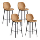 Coffee Shop Bar Stool Leather Armless Modern Distressed Counter Stools Brown Set of 4 Bar Stool(30"H) Clearhalo 'Bar Furniture' 'Bar Stools' 'bar_stools' 'furniture_bar_stools' 'Kitchen & Dining Furniture' 'kitchen&dining_furn' 'kitchen' 'kitchen_furn' Furniture' 4184235