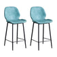 Coffee Shop Bar Stool Leather Armless Modern Distressed Counter Stools Blue Set of 2 Counter Stool(26"H) Clearhalo 'Bar Furniture' 'Bar Stools' 'bar_stools' 'furniture_bar_stools' 'Kitchen & Dining Furniture' 'kitchen&dining_furn' 'kitchen' 'kitchen_furn' Furniture' 4184237