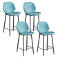 Coffee Shop Bar Stool Leather Armless Modern Distressed Counter Stools Blue Set of 4 Counter Stool(26"H) Clearhalo 'Bar Furniture' 'Bar Stools' 'bar_stools' 'furniture_bar_stools' 'Kitchen & Dining Furniture' 'kitchen&dining_furn' 'kitchen' 'kitchen_furn' Furniture' 4184238