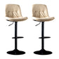 Iron Footrest Bar Stool Low Back Indoor Modern Adjustable Counter-height Stool Off-White Black 2 Piece Set Clearhalo 'Bar Furniture' 'Bar Stools' 'bar_stools' 'furn' 'furn_bar_stools' 'furniture_bar_stools' 'Kitchen & Dining Furniture' 'kitchen&dining_furn' 'kitchen' 'kitchen_furn' Furniture' 4184268