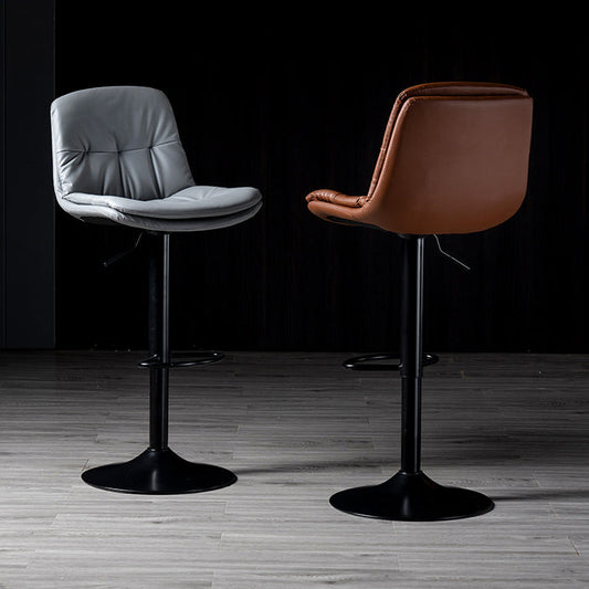 Iron Footrest Bar Stool Low Back Indoor Modern Adjustable Counter-height Stool Clearhalo 'Bar Furniture' 'Bar Stools' 'bar_stools' 'furn' 'furn_bar_stools' 'furniture_bar_stools' 'Kitchen & Dining Furniture' 'kitchen&dining_furn' 'kitchen' 'kitchen_furn' Furniture' 4184269