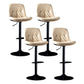 Iron Footrest Bar Stool Low Back Indoor Modern Adjustable Counter-height Stool Off-White Black 4 Piece Set Clearhalo 'Bar Furniture' 'Bar Stools' 'bar_stools' 'furn' 'furn_bar_stools' 'furniture_bar_stools' 'Kitchen & Dining Furniture' 'kitchen&dining_furn' 'kitchen' 'kitchen_furn' Furniture' 4184270
