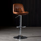 Iron Footrest Bar Stool Low Back Indoor Modern Adjustable Counter-height Stool Brown Silver 1 Piece Clearhalo 'Bar Furniture' 'Bar Stools' 'bar_stools' 'furn' 'furn_bar_stools' 'furniture_bar_stools' 'Kitchen & Dining Furniture' 'kitchen&dining_furn' 'kitchen' 'kitchen_furn' Furniture' 4184274