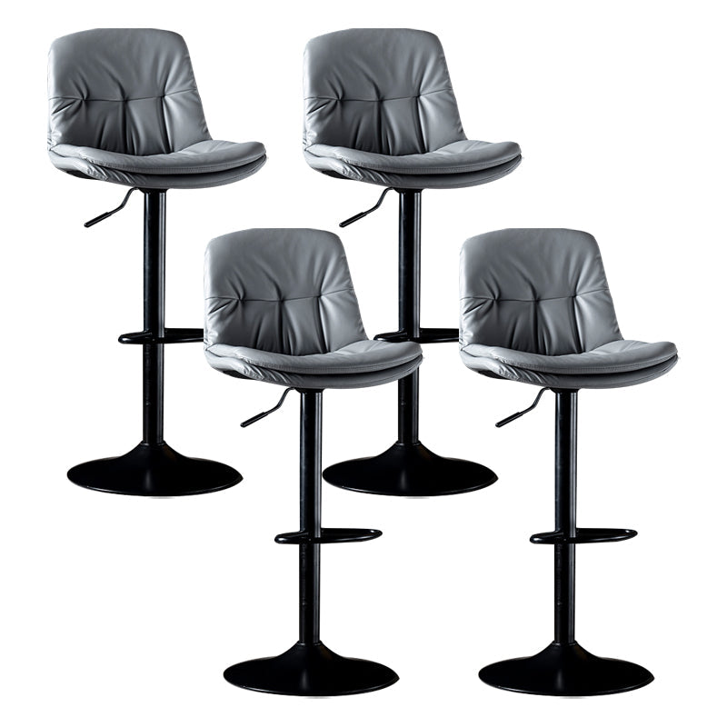 Iron Footrest Bar Stool Low Back Indoor Modern Adjustable Counter-height Stool Light Gray Black 4 Piece Set Clearhalo 'Bar Furniture' 'Bar Stools' 'bar_stools' 'furn' 'furn_bar_stools' 'furniture_bar_stools' 'Kitchen & Dining Furniture' 'kitchen&dining_furn' 'kitchen' 'kitchen_furn' Furniture' 4184282