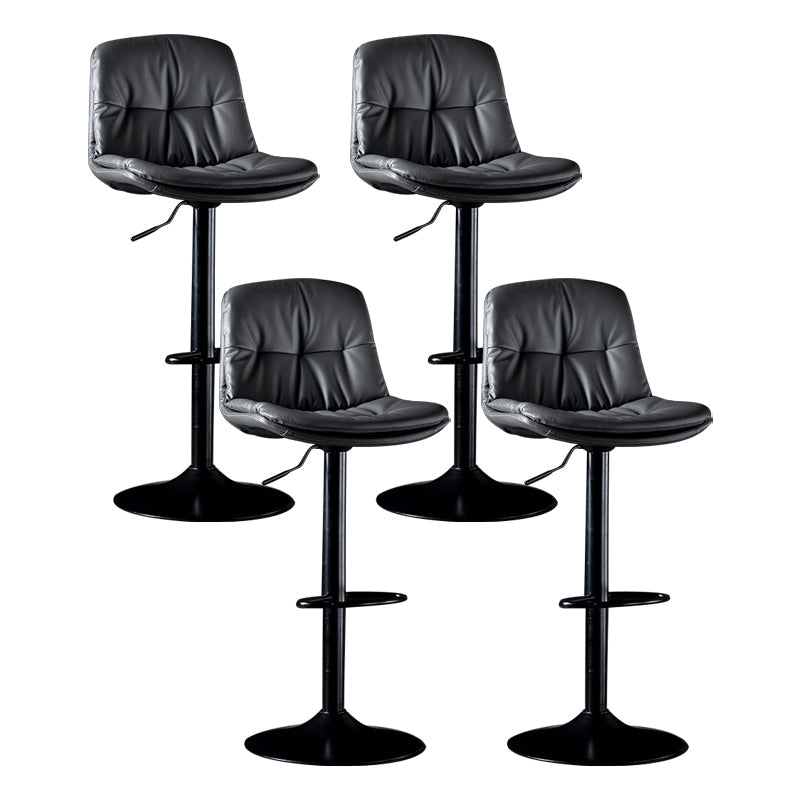 Iron Footrest Bar Stool Low Back Indoor Modern Adjustable Counter-height Stool Dark Gray Black 4 Piece Set Clearhalo 'Bar Furniture' 'Bar Stools' 'bar_stools' 'furn' 'furn_bar_stools' 'furniture_bar_stools' 'Kitchen & Dining Furniture' 'kitchen&dining_furn' 'kitchen' 'kitchen_furn' Furniture' 4184288